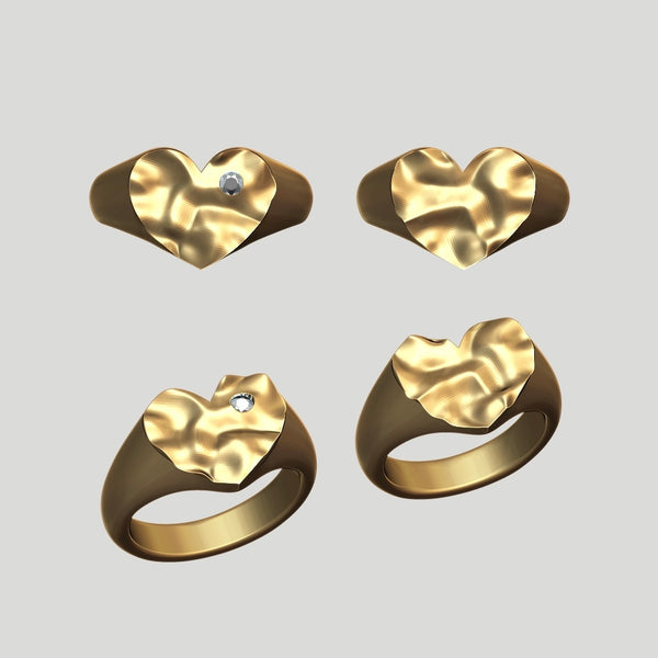 HEART SIGNET RINGS